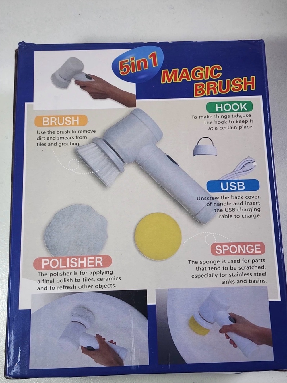 5in1 Magic Brush Electric Scrubber - White